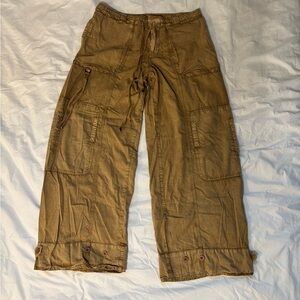 Free People Tan Cargo Pants